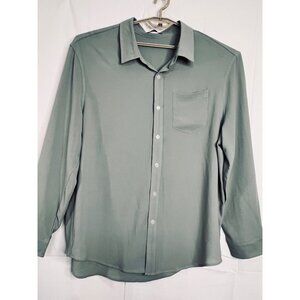 Shein Mens Light Green Button-Up Shirt 3XL Gauze Lightweight Comfy Casual Office
